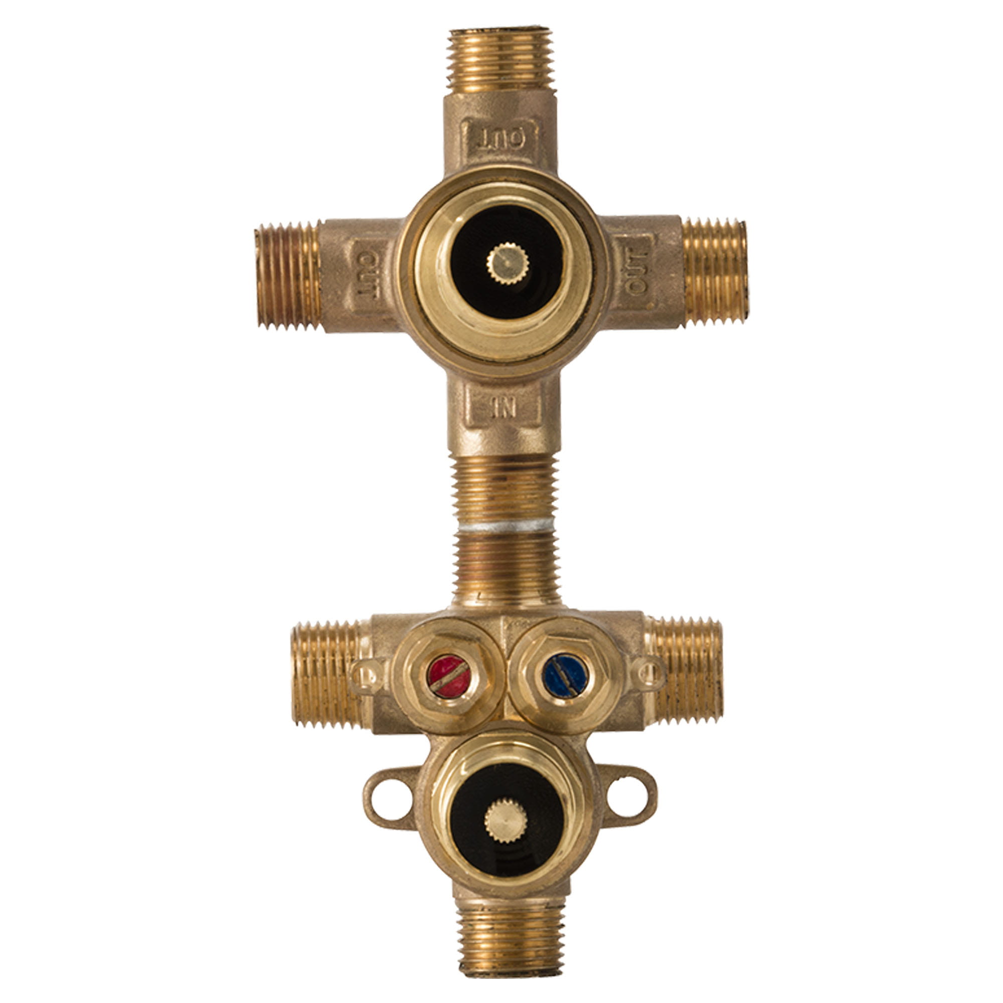 2-Handle Thermostatic Rough Valve with 3-Way Diverter Non-Shared Functions